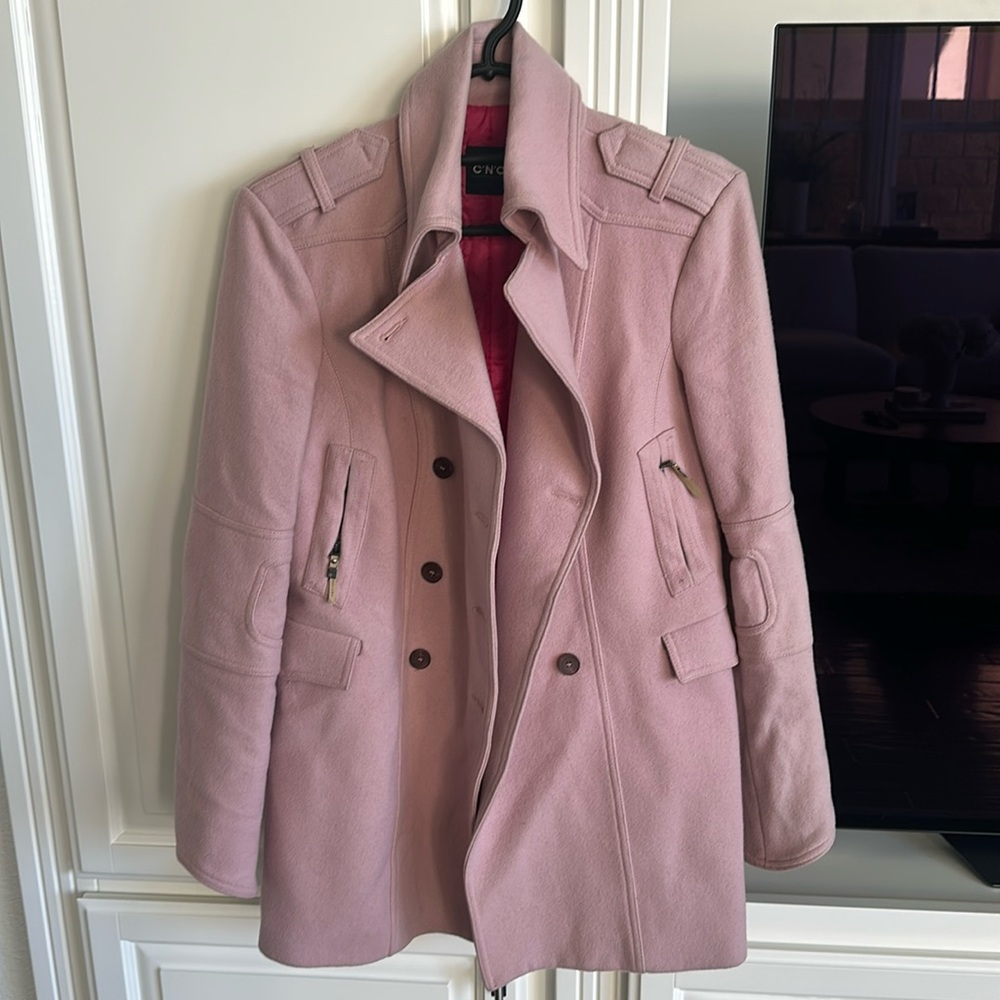 C’N’C CoSTUME NATIONAL Pink Pea Coat Size Small